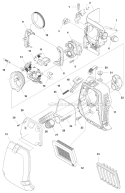Carburetor  Air Filter Diagram and Parts List for 345FR 2011-03 Husqvarna Brush Cutter