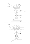 Cylinder Piston Diagram and Parts List for 345FXT 2010-09 Husqvarna Brush Cutter