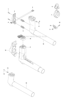 Suspension Diagram and Parts List for 345FXT 2010-09 Husqvarna Brush Cutter
