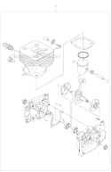 Short Block Diagram and Parts List for 345FXT 2011-02 Husqvarna Brush Cutter