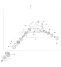 Bevel Gear Diagram and Parts List for 345FXT 2011-02 Husqvarna Brush Cutter