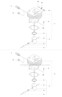 Cylinder Piston Diagram and Parts List for 345FX 2008-05 Husqvarna Brush Cutter