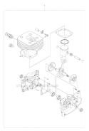 Short Block Diagram and Parts List for 345FX 2010-09 Husqvarna Brush Cutter