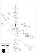 Carburetor Diagram and Parts List for 345RX 2011-02 Husqvarna Brush Cutter