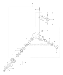 Bevel Gear Diagram and Parts List for 345R 2008-05 Husqvarna Brush Cutter