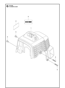 Cylinder Cover Diagram and Parts List for 543RBX 20154400001-Current Husqvarna Brush Cutter