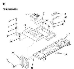 Chassis And Enclosures Diagram and Parts List for LT125 1998-02 Husqvarna Lawn Tractor