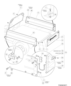 Cargo Box Diagram and Parts List for HUV4421DXP 2006-11 Husqvarna Lawn Tractor