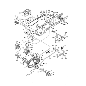 Drive Diagram and Parts List for 917502140  Husqvarna Lawn Tractor