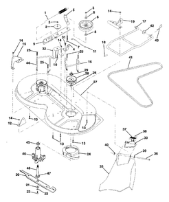 Mower Deck Diagram and Parts List for LR100 (954000572-A)(1995-03) Husqvarna Lawn Tractor