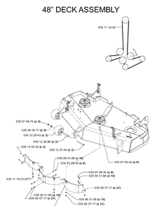 48 Inch/122cm Cutting Deck 2 Diagram and Parts List for IZ5223T (968999257)(2005-08) Husqvarna Lawn Mower
