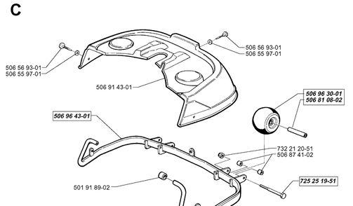 Cover Diagram and Parts List for RIDER850HST 1998-03 Husqvarna Lawn Mower