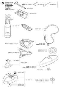 Accessories Diagram and Parts List for 232L 20060100001-20070100000 Husqvarna Edger