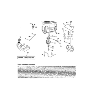 Engine Diagram and Parts List for YTH2348-917240440  Husqvarna Lawn Tractor