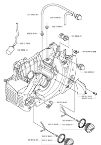 Fuel System Diagram and Parts List for 455E (Rancher)(2006-06) Husqvarna Chainsaw