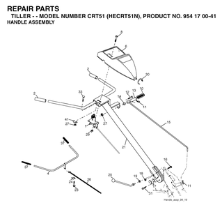 Handle Diagram and Parts List for CRT51 (954170041-N)(2004-01) Husqvarna Tiller