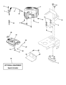Engine Diagram and Parts List for YTH2148 (954572035-B)(2005-01) Husqvarna Lawn Tractor