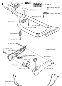 Handle And Controls Diagram and Parts List for 325HS99 (X-SERIES)(20004000001-20030100000) Husqvarna Hedge Trimmer