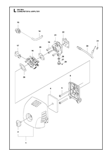 Carburetor And Air Filter Diagram and Parts List for 543RBX 20182200001-Current Husqvarna Brush Cutter