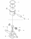Crankshaft Diagram and Parts List for 350BF 2009-03 Husqvarna Leaf Blower / Vacuum
