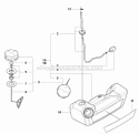 Fuel Tank Diagram and Parts List for 350BF 2009-03 Husqvarna Leaf Blower / Vacuum