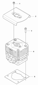 Cylinder Diagram and Parts List for 350BT 2009-03 Husqvarna Leaf Blower / Vacuum