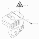 Cylinder Cover Diagram and Parts List for 350BT 2009-03 Husqvarna Leaf Blower / Vacuum