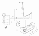 Fuel Tank Diagram and Parts List for 350BT 2009-03 Husqvarna Leaf Blower / Vacuum