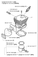 Page K Diagram and Parts List for 350 2004-03 Husqvarna Chainsaw