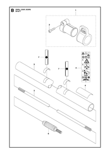 Shaft Diagram and Parts List for 253RJ 20182200001-Current Husqvarna Brush Cutter
