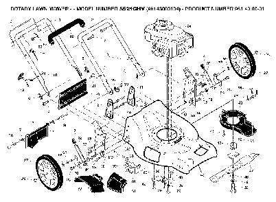 Product Complete Diagram and Parts List for 5521CHV (96143000104, 961430001)(2006-08) Husqvarna Lawn Mower