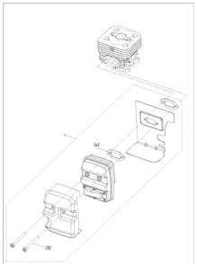 Muffler Diagram and Parts List for 323S15 967078301 Husqvarna Sprayer