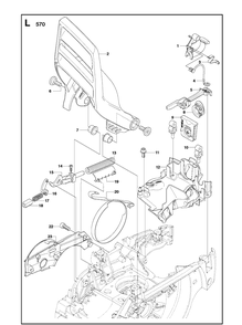 Chain Brake Diagram and Parts List for 570 (570 EPA)(20090100001-Current) Husqvarna Chainsaw