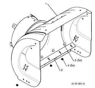Auger Housing / Impeller Assembly 4 Diagram and Parts List for 5524SBL (96193003400)(2008-11) Husqvarna Snow Blower