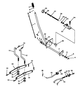 Lift Diagram and Parts List for LTH125 (HC125H42C)(954002721)(1996-04) Husqvarna Lawn Mower