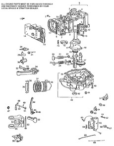 Engine B&s Model 281707, Type 0412-01 (Part 1) Diagram and Parts List for YT120 (954000061)(1990-01) Husqvarna Lawn Tractor