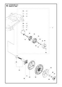 Wheels And Tires Diagram and Parts List for 315X 2018 Husqvarna Lawn Mower