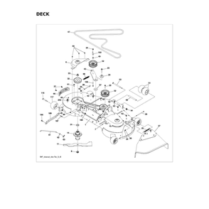 Deck Diagram and Parts List for 96043032100  Husqvarna Lawn Tractor