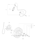 Ignition System Diagram and Parts List for 355FRM 2008-07 Husqvarna Brush Cutter