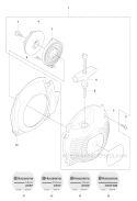 Starter Diagram and Parts List for 355FRM 2008-07 Husqvarna Brush Cutter