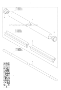 Shaft Diagram and Parts List for 355FXT 2007-08 Husqvarna Brush Cutter