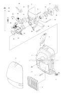 Carburetor  Air Filter Diagram and Parts List for 355FXT 2007-08 Husqvarna Brush Cutter