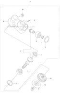 Bevel Gear Diagram and Parts List for 355FXT 2011-01 Husqvarna Brush Cutter