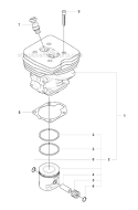 Cylinder Piston Diagram and Parts List for 355RX 2007-08 Husqvarna Brush Cutter