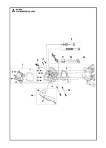 Cylinder Head Assembly Diagram and Parts List for HH196536296201 536296202, 536296203 Husqvarna Engine