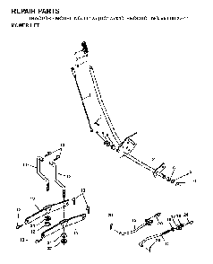 Mower Lift / Deck Lift Diagram and Parts List for LT125 (HC12542C, 954002711)(1996-04) Husqvarna Lawn Tractor