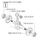 Page F Diagram and Parts List for 357XP 357 XP 2004-05 Husqvarna Chainsaw