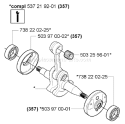 Page F Diagram and Parts List for 357XP 357 XP 2005-02 Husqvarna Chainsaw