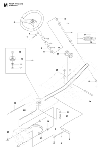 Steering Diagram and Parts List for R16CAWD (966830301)(2009-04) Husqvarna Lawn Tractor