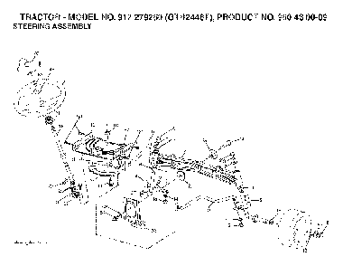 Steering Diagram and Parts List for GTH2448T (917279260, 960430009)(2006-02) Husqvarna Lawn Tractor
